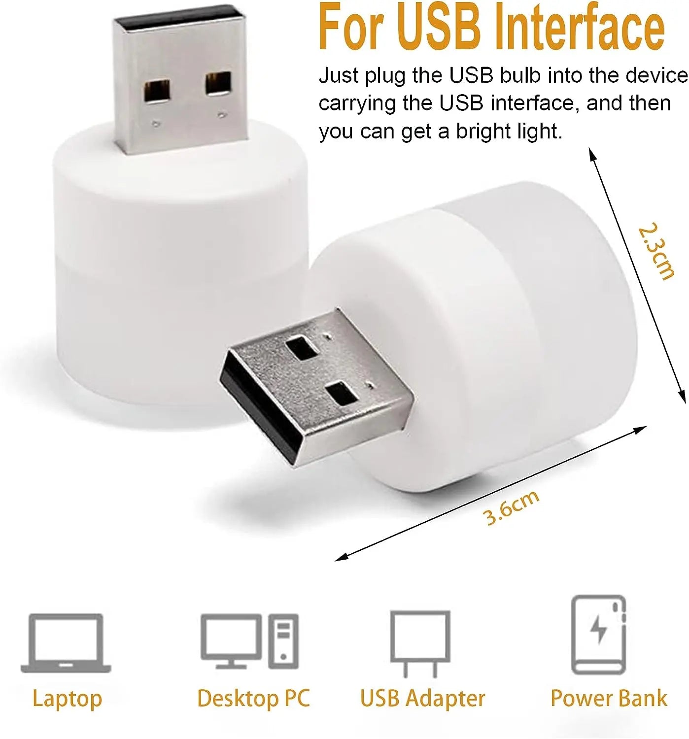 1/10Pcs Mini USB Night Light Warm White Eye Protection Book Reading