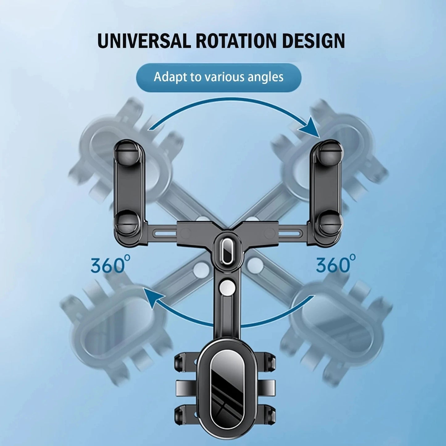 360° Car Rearview Mirror Mobile Phone Holder For Car Rotation &