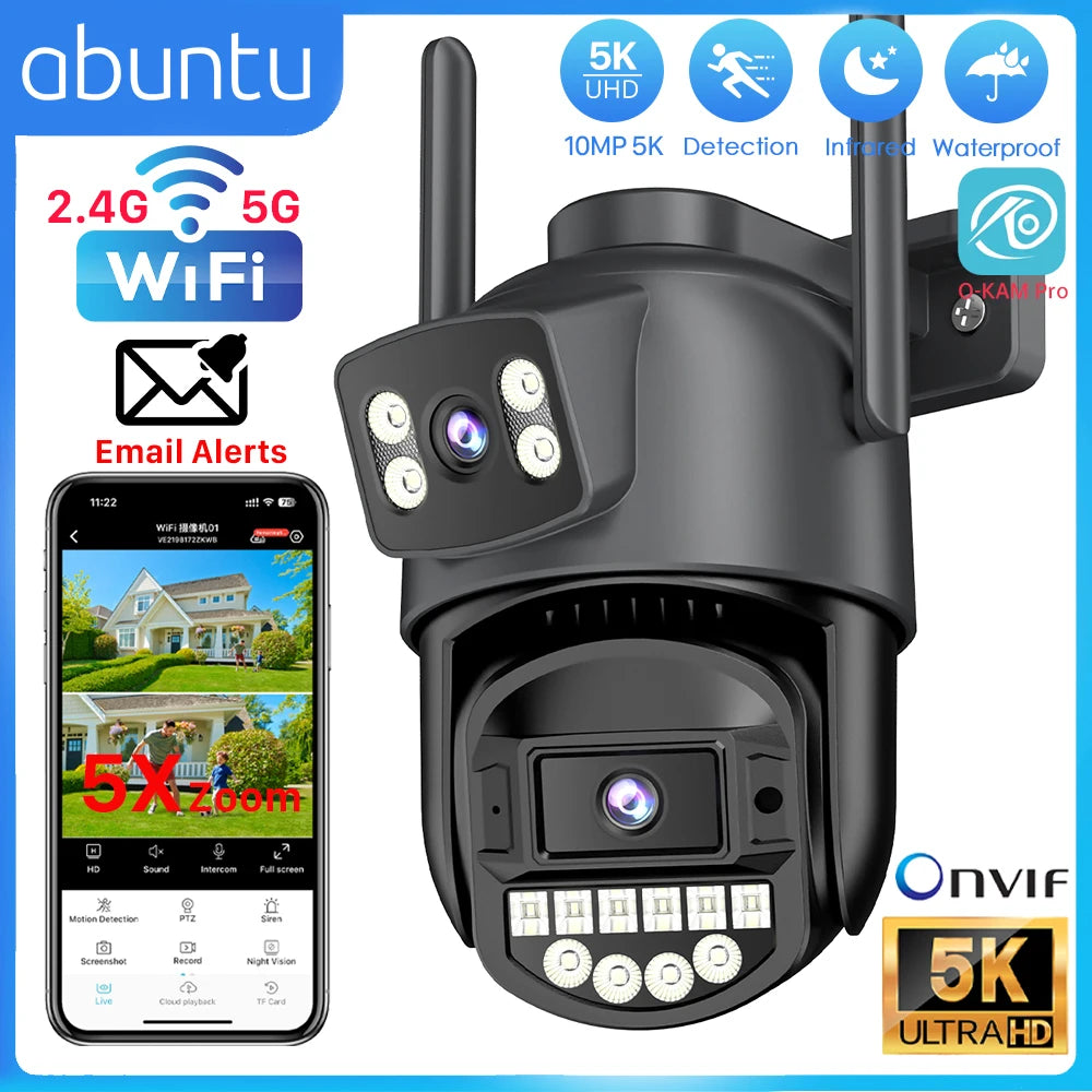 10MP 5K Wifi Surveillance Camera Outdoor 5X Digital Zoom PTZ IP Camera