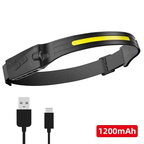 Induction Headlamp COB LED Sensor Head Lamp Built-in Battery