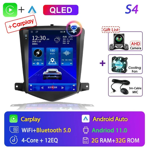 For Chevrolet Cruze 2008-2014 Carplay Android 12 Car Radio Multimedia
