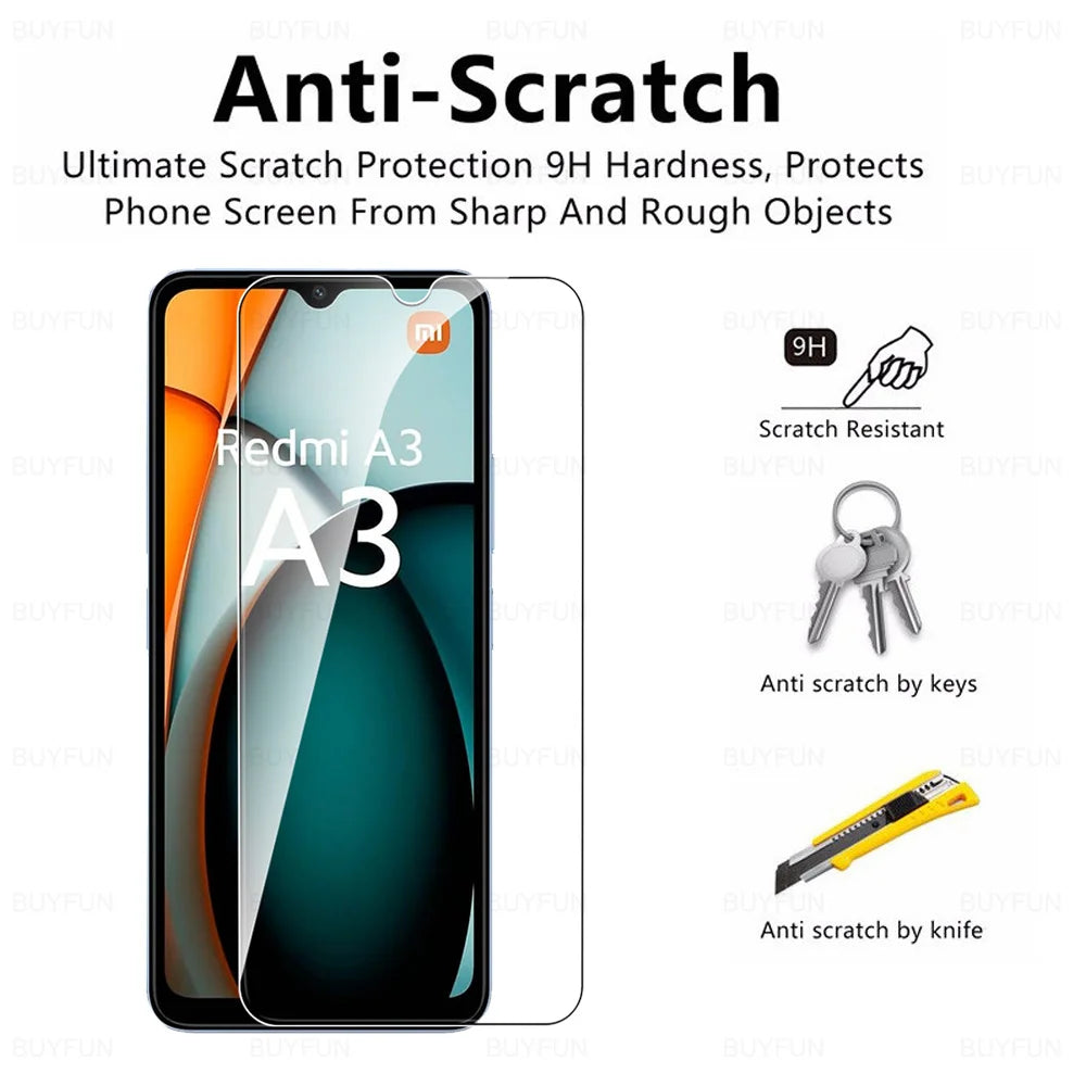 1-5Pcs For Xiaomi Redmi A3 Tempered Glass Case Redmi A3x A1 A1+ A2 A2+