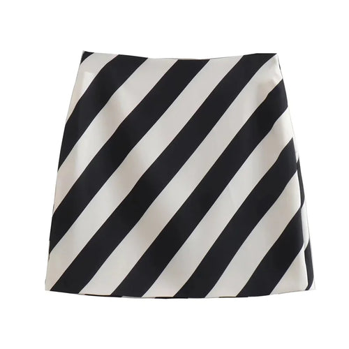 Woman Fashion Black White Zebra Striped 2 Pcs Sets 2022 Spring Chic