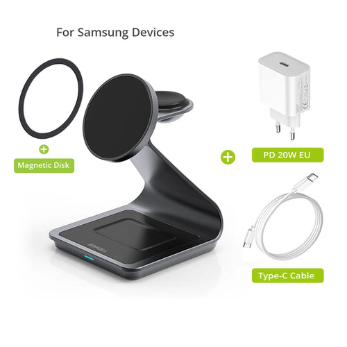 Bonola Magnetic 3 in 1 Wireless Charger Station for Samsung S24