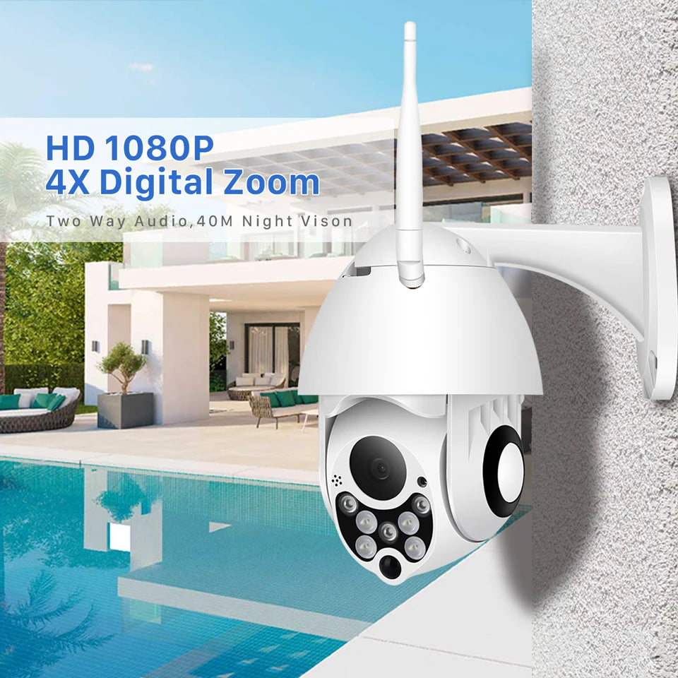 YCC365 Plus PTZ Wifi Camera Outdoor 1080P HD CCTV Security Camera 4x
