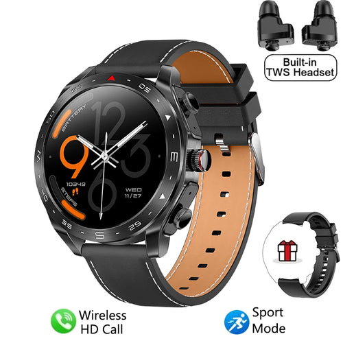 2024 New Smart Watch TWS 2-in-1 Bluetooth Earphones HIFI 9D Sound