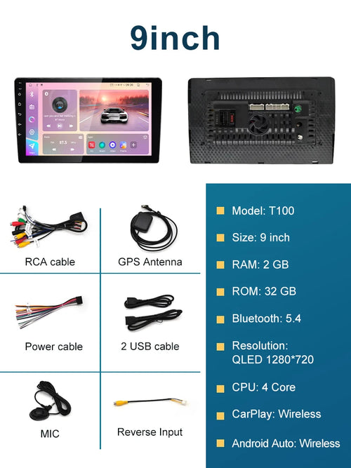 1DIN android13 360 Panorama Car Radio 7/9/10inch Universal Host