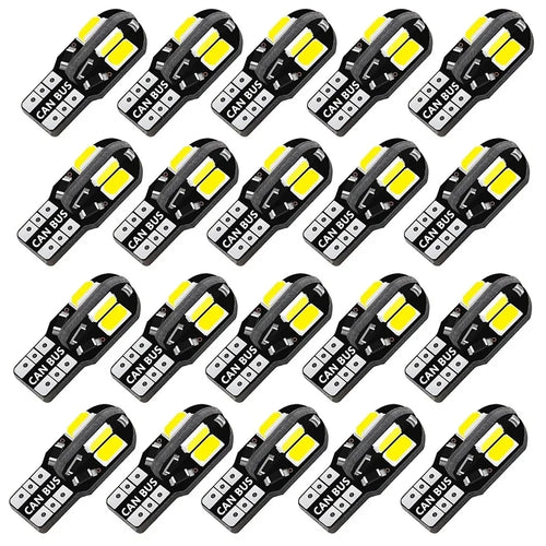 10/20PCS W5W T10 LED Bulbs Canbus 5730 8SMD 12V 6000K 194 168 LED Car