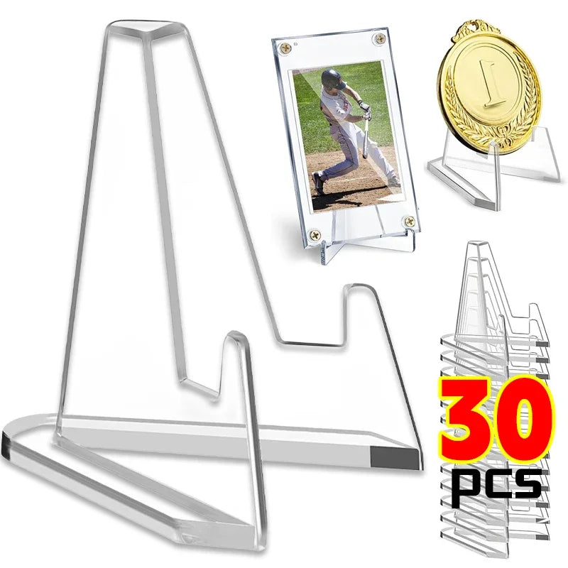 1-30Pcs Clear Acrylic Coin Display Stand Holders Small Easel Rack