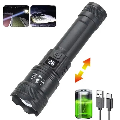 1600000 LM Super Bright Flashlight USB Rechargeable LED Long Range