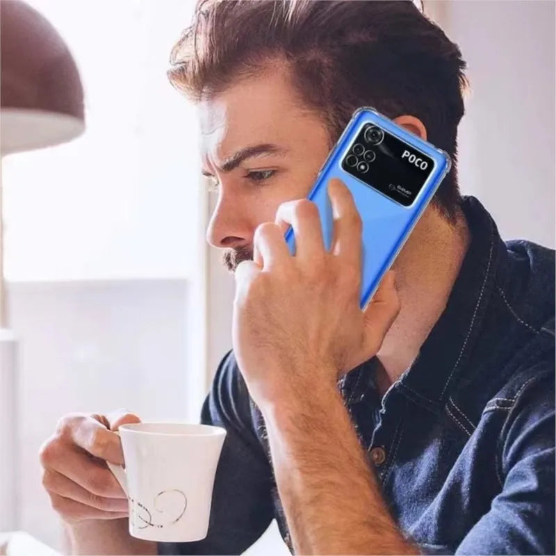 Thick Air-Bag Silicone Clear Phone Case for Xiaomi Poco M4 M5 M6 X3 X4