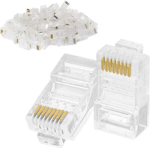 100PC RJ45 Ethernet Cables Module Plug Network Connector Crystal Heads