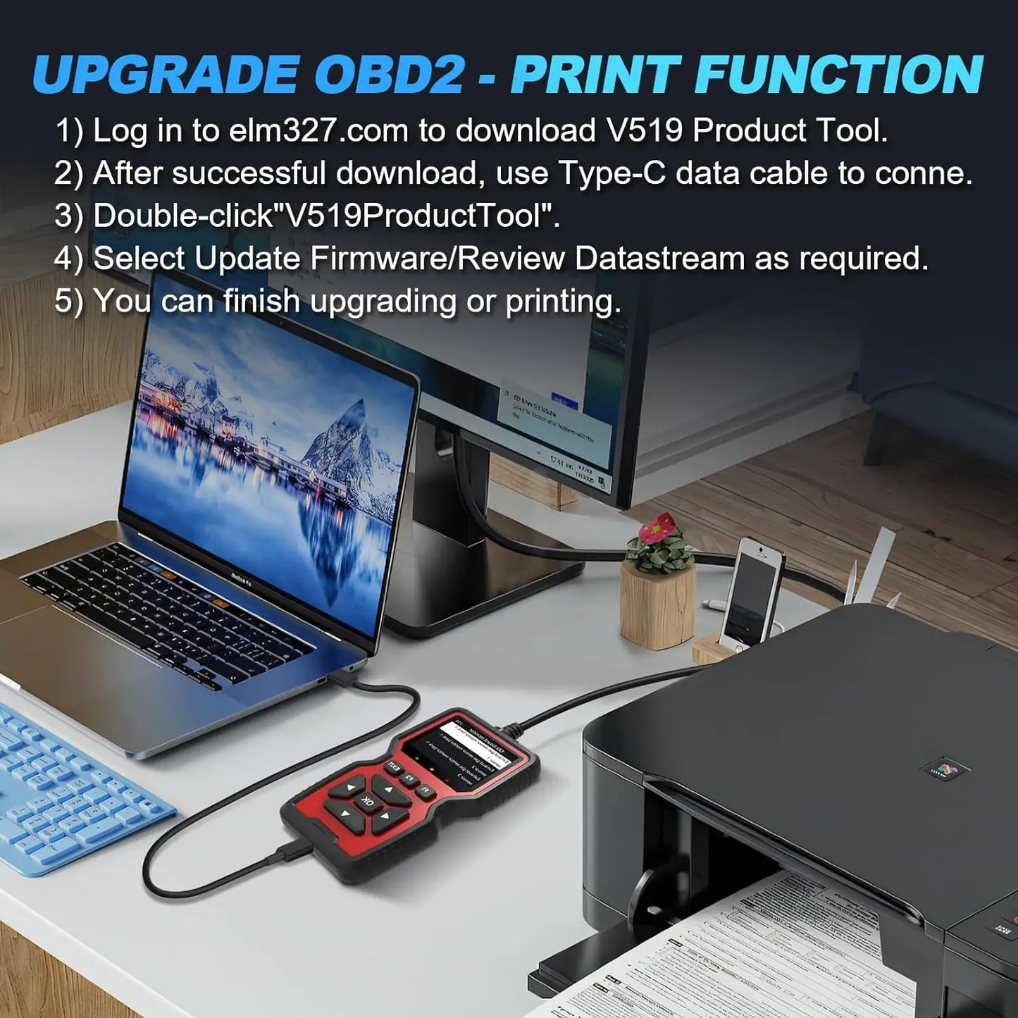 V519 Professional obd2 Scanner Diagnostic Tool EML327 OBD II Car