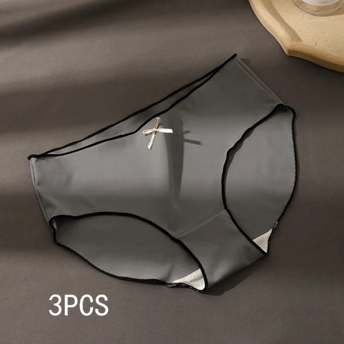 3pcs/Pack Women's Antibacterial Ice Silk Seamless Triangle Underwear