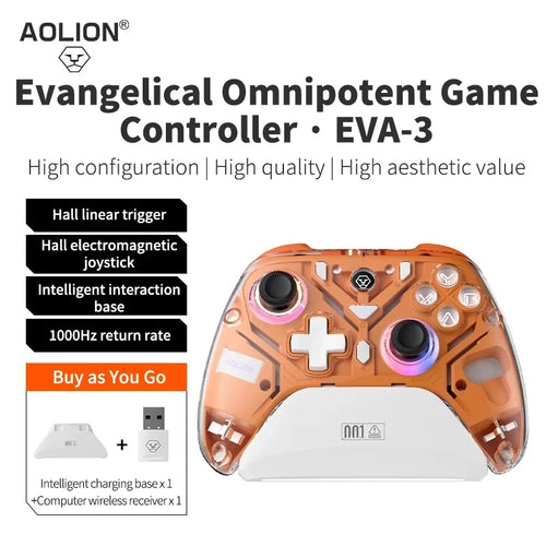 Aolion K10 Gaming Controller With Charging Dock RGB Wireless Gamepad