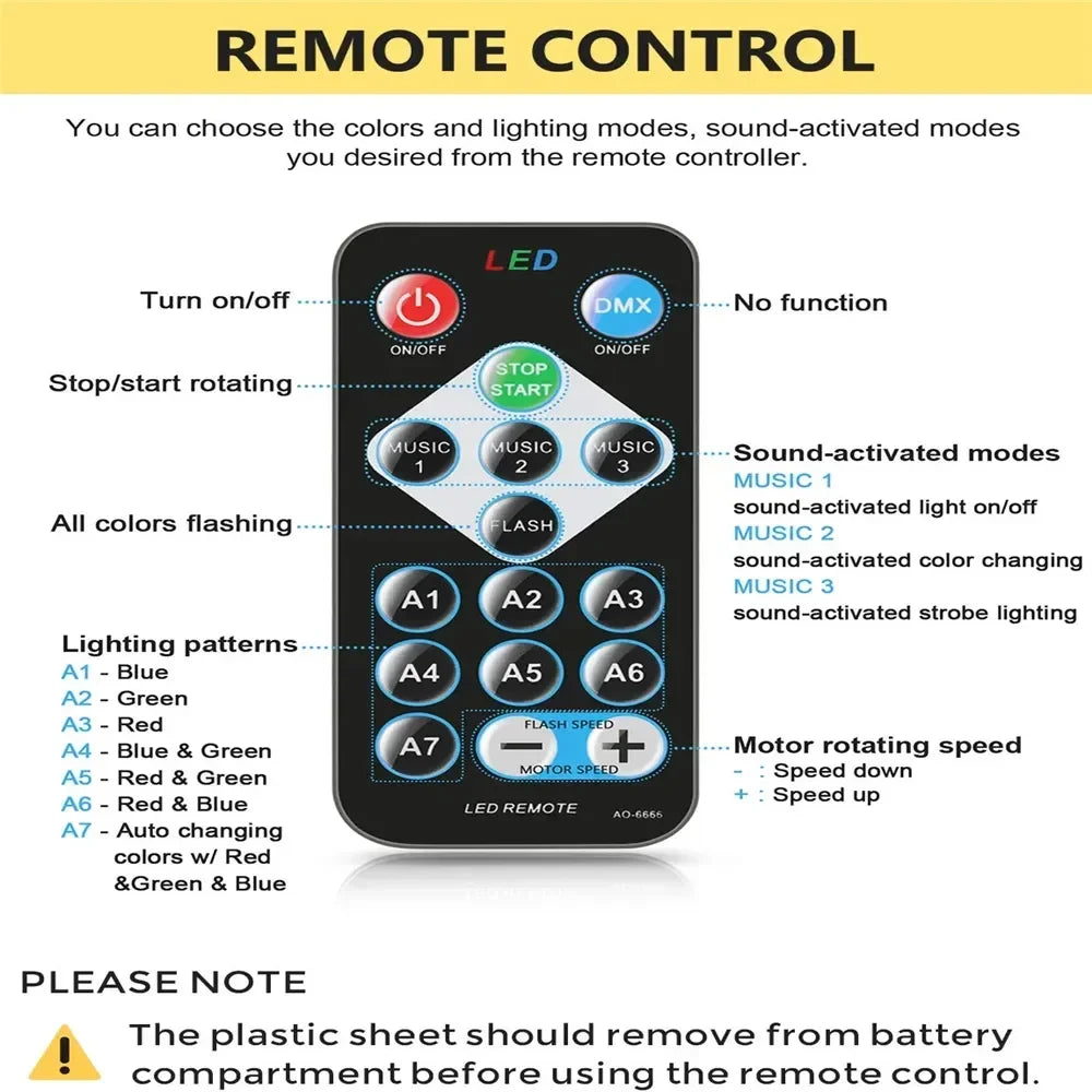 1-4Pcs Aalternating fFashing Light Stage Lamp with Remote Control EU