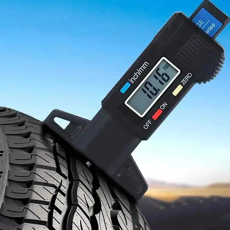 Digital Depth Gauge Caliper Tread Depth Gauge LCD Tire Tread Gauge For