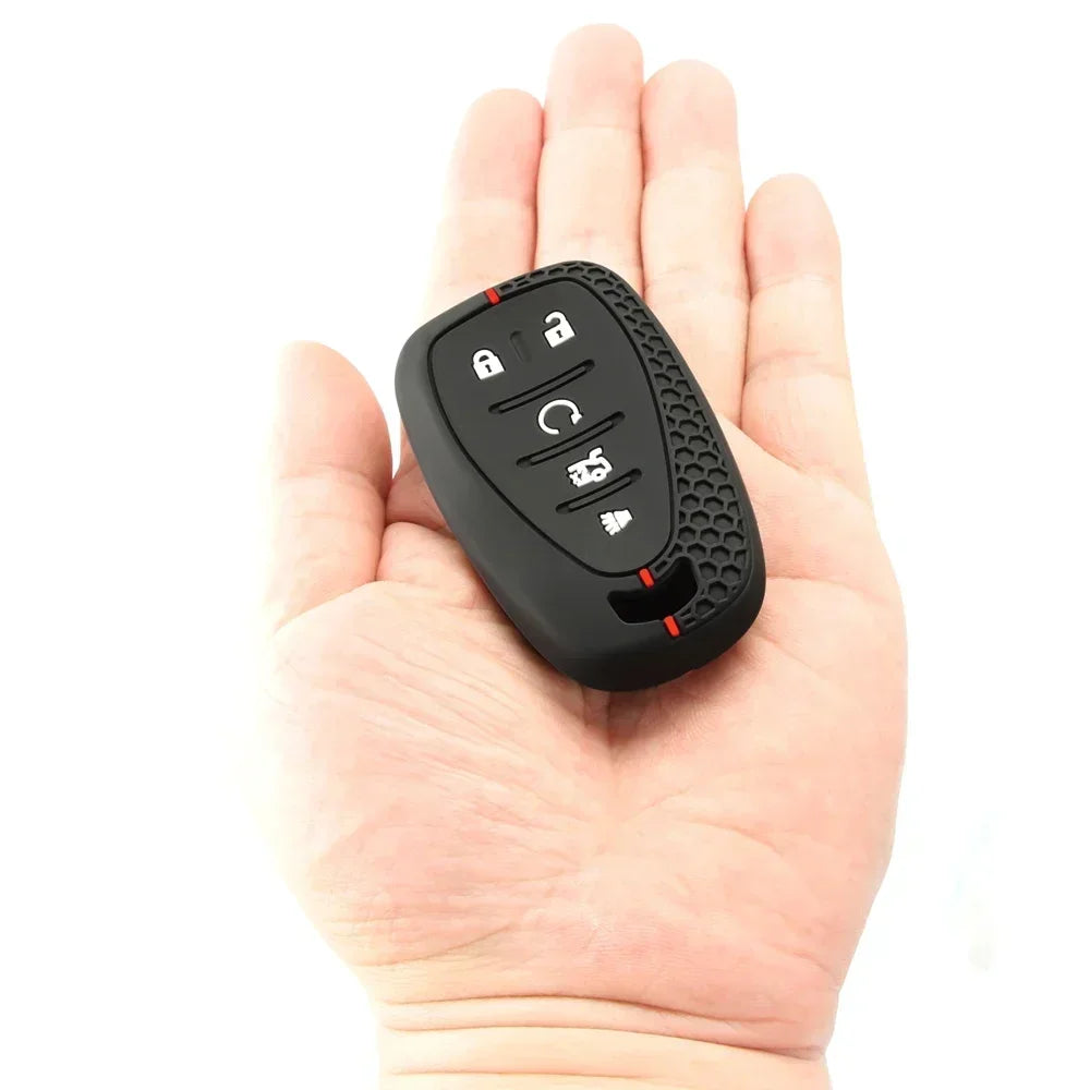 5 Button Silicone Car Key Case Cover for Chevy Chevrolet 2017 2018