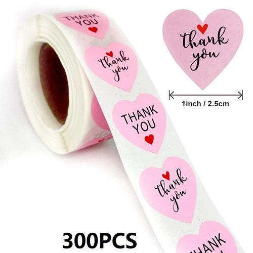 100-500PCS Thank You Stickers New Rolling Merci Children's Stickers