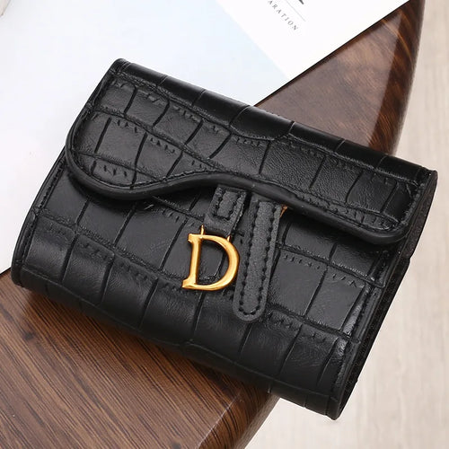 Women's Wallet Short 2023 New Korean Style D Letter Buckle Coins