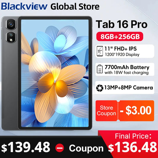 【World Premiere】2024 Blackview Tab 16 Pro Tablet  8GB+256GB 11'' FHD+