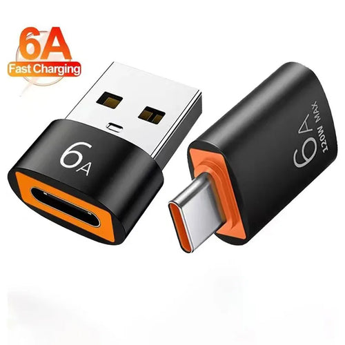 6A USB To Type C OTG Adapter 120W USB-C Male To Type-c Female Charger