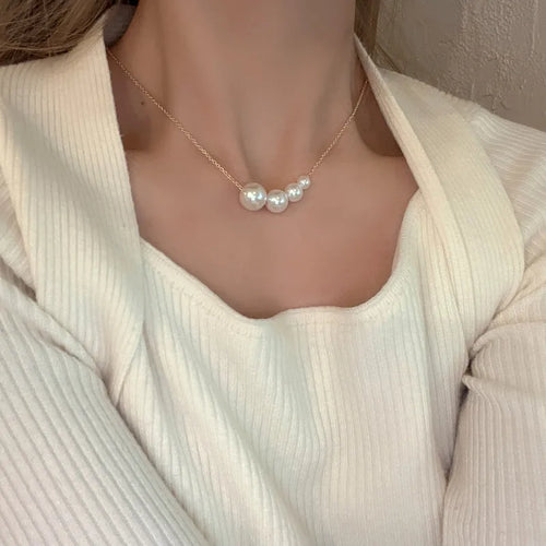 Y2K Trend Wedding Party Jewelry Blue Shell Sheet Choker Necklace For