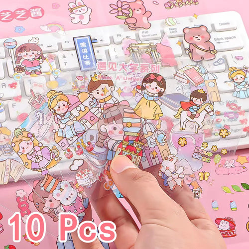 10/100Pcs Kawaii Stickers PET Pattern Cartoon Scrapbooking Cute
