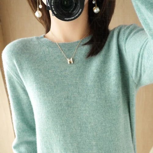 Autumn And Winter Cashmere Sweater Women's Crew Neck Pullover Casual