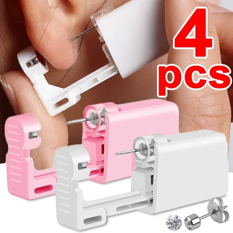 1-4Pcs Disposable Safe Painless Ear Piercing Tool, Healthy Sterile