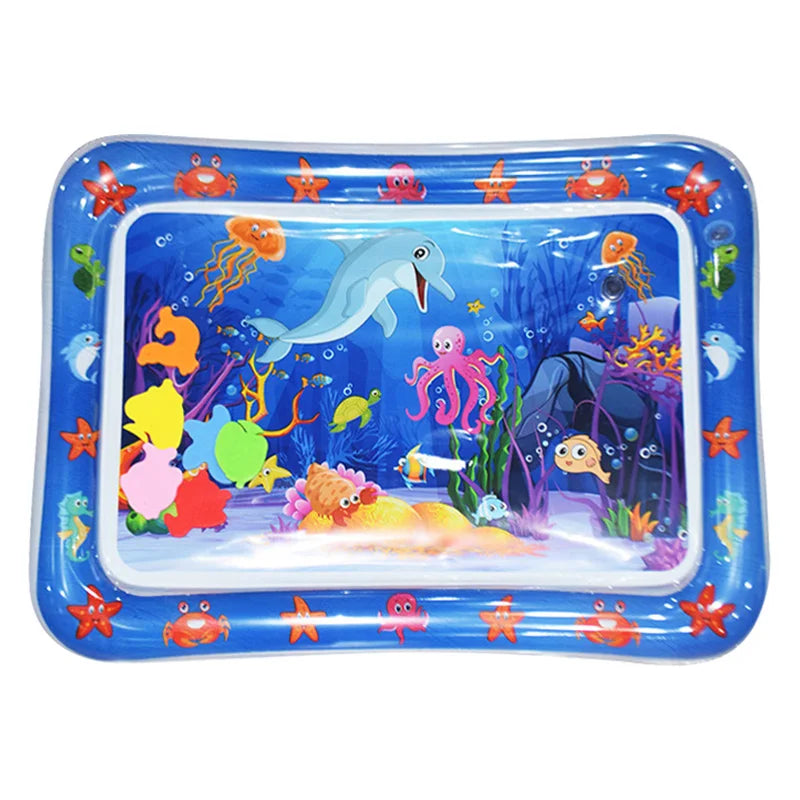 1pc Blue Dolphin Inflatable PVC Playing Mat Baby Play Water Mat