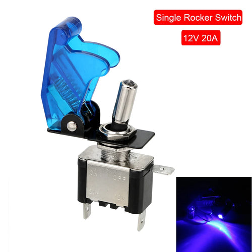 12V Racing Car Starter Rocker Switch Panel Start Stop Ignition Buttons