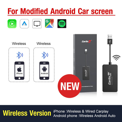 CarlinKit Wred & Wireless Android Auto & CarPlay Dongle Car USB