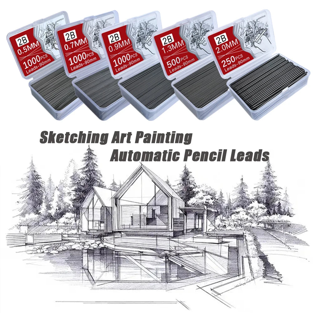 1000Pcs Mechanical Pencil Lead Core 0.5 0.7 0.9 1.3 2.0mm Large