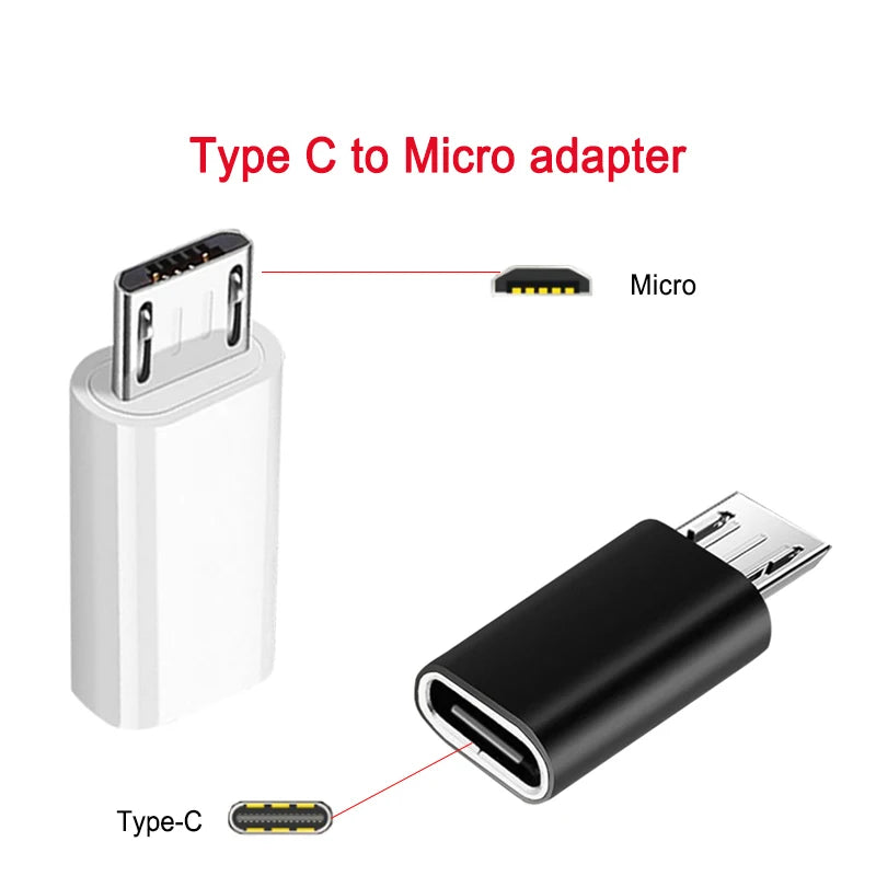 1-6Pcs USB Type C Female To Micro USB Male Adapter Connector TypeC USB