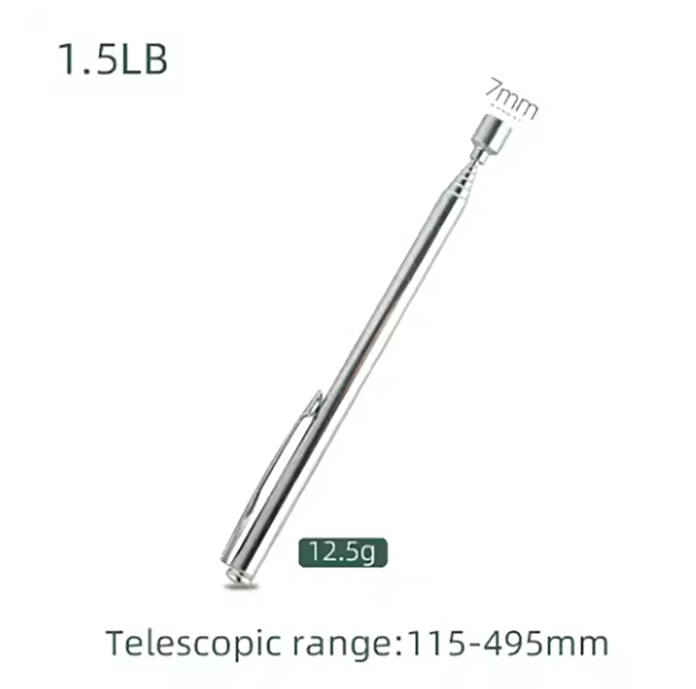 Portable Rotatable Magnetic Pickup Tool, Silver Magnet Suction Rod