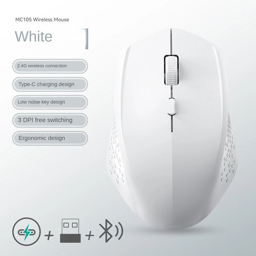 Rechargeable Bluetooth-compatible Wireless Mouse 2.4G Optical Mice
