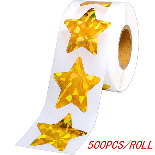 50-500pcs Colorful Star Stickers for Kids Reward School Classroom