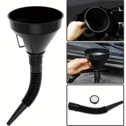 1 Pc Multi Functional Flexible Automotive Fuel Funnel: Spill-Proof