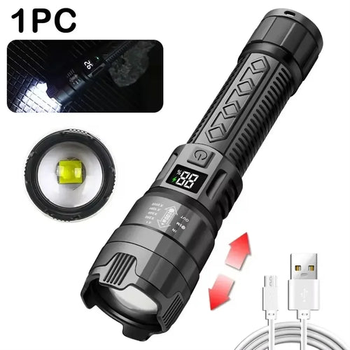1600000 LM Super Bright Flashlight USB Rechargeable LED Long Range