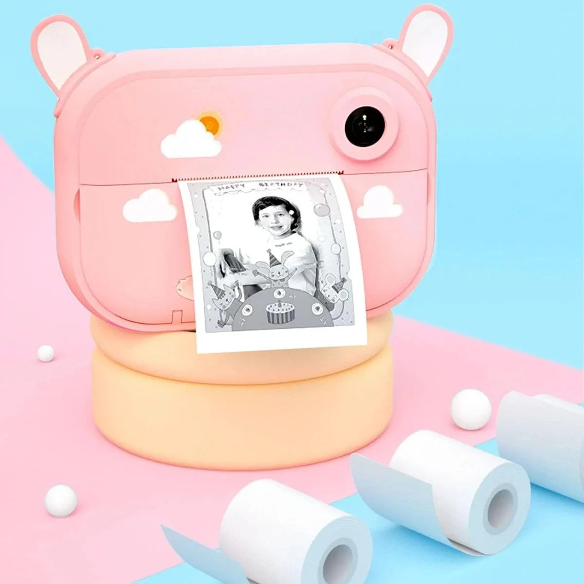 12 Rolls Kids Instant Camera Refill Print Paper Film Coreless Thermal