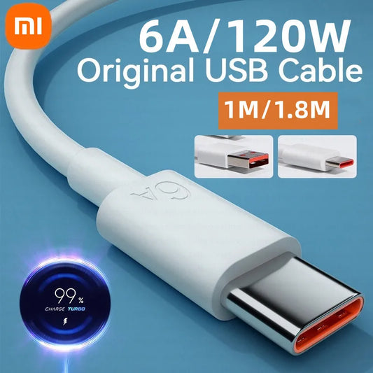 xiaomi 6A Usb Type C Cable Charger 120w Turbo Tipo Fast Charging For