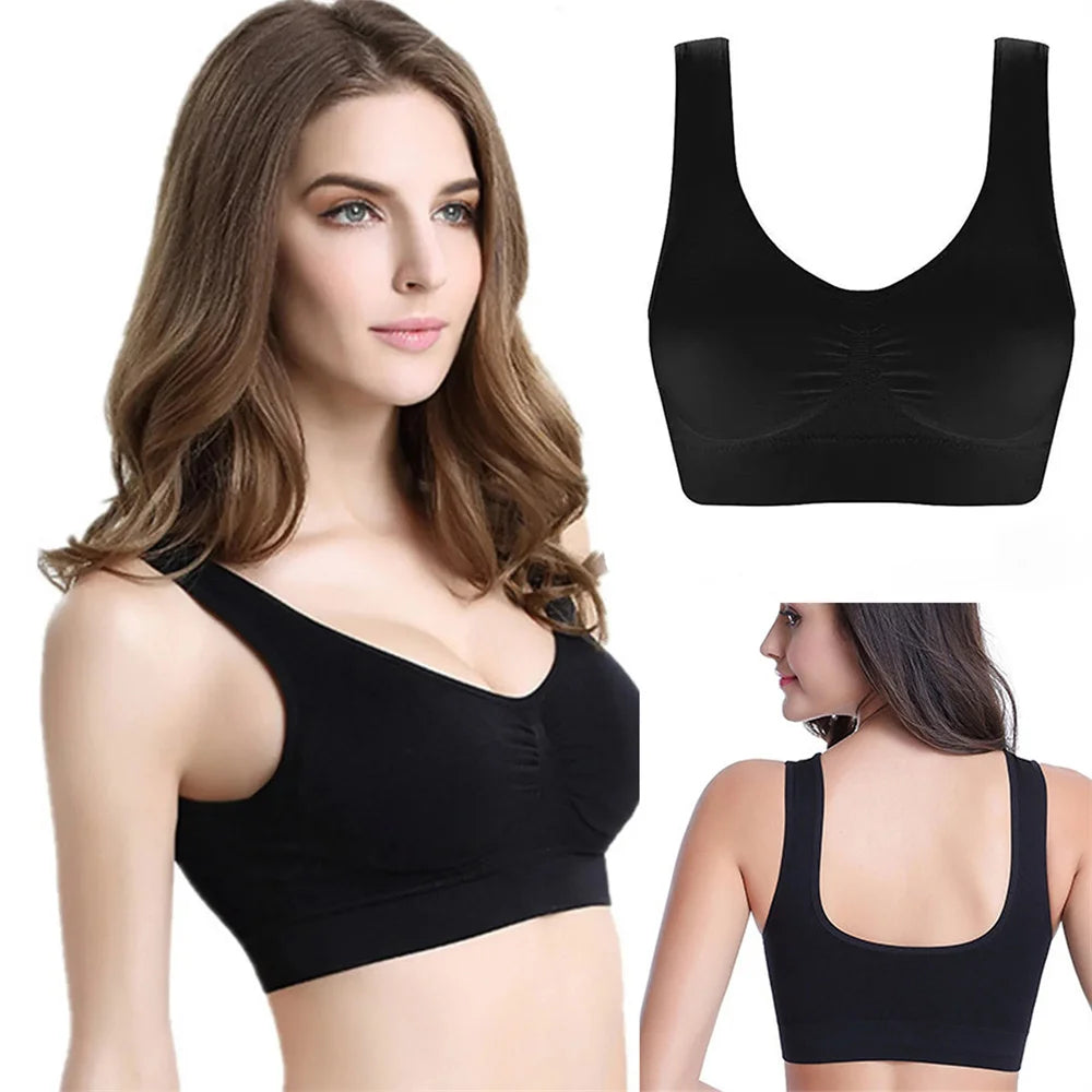 Women'S Seamless Bra For Women Crop Top Black Vertical Stripe
