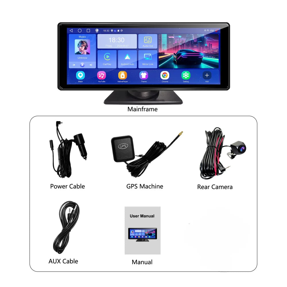 10.26 Inch2G+32G Android 13 Car DVR Wireless CarPlay & Android Auto