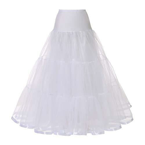 WOWBRIDAL 95CM Long Petticoat Ruffled Crinoline Vintage Wedding Bridal