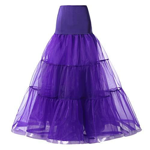 WOWBRIDAL 95CM Long Petticoat Ruffled Crinoline Vintage Wedding Bridal