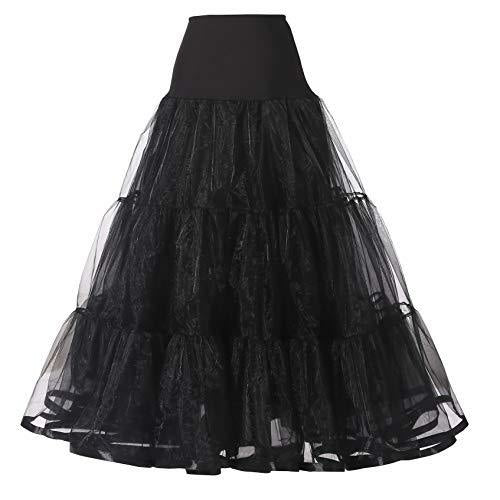 WOWBRIDAL 95CM Long Petticoat Ruffled Crinoline Vintage Wedding Bridal