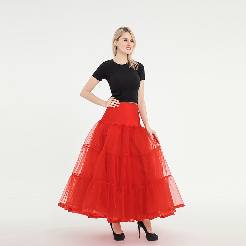 WOWBRIDAL 95CM Long Petticoat Ruffled Crinoline Vintage Wedding Bridal