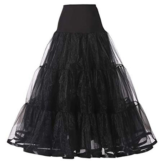 WOWBRIDAL 95CM Long Petticoat Ruffled Crinoline Vintage Wedding Bridal