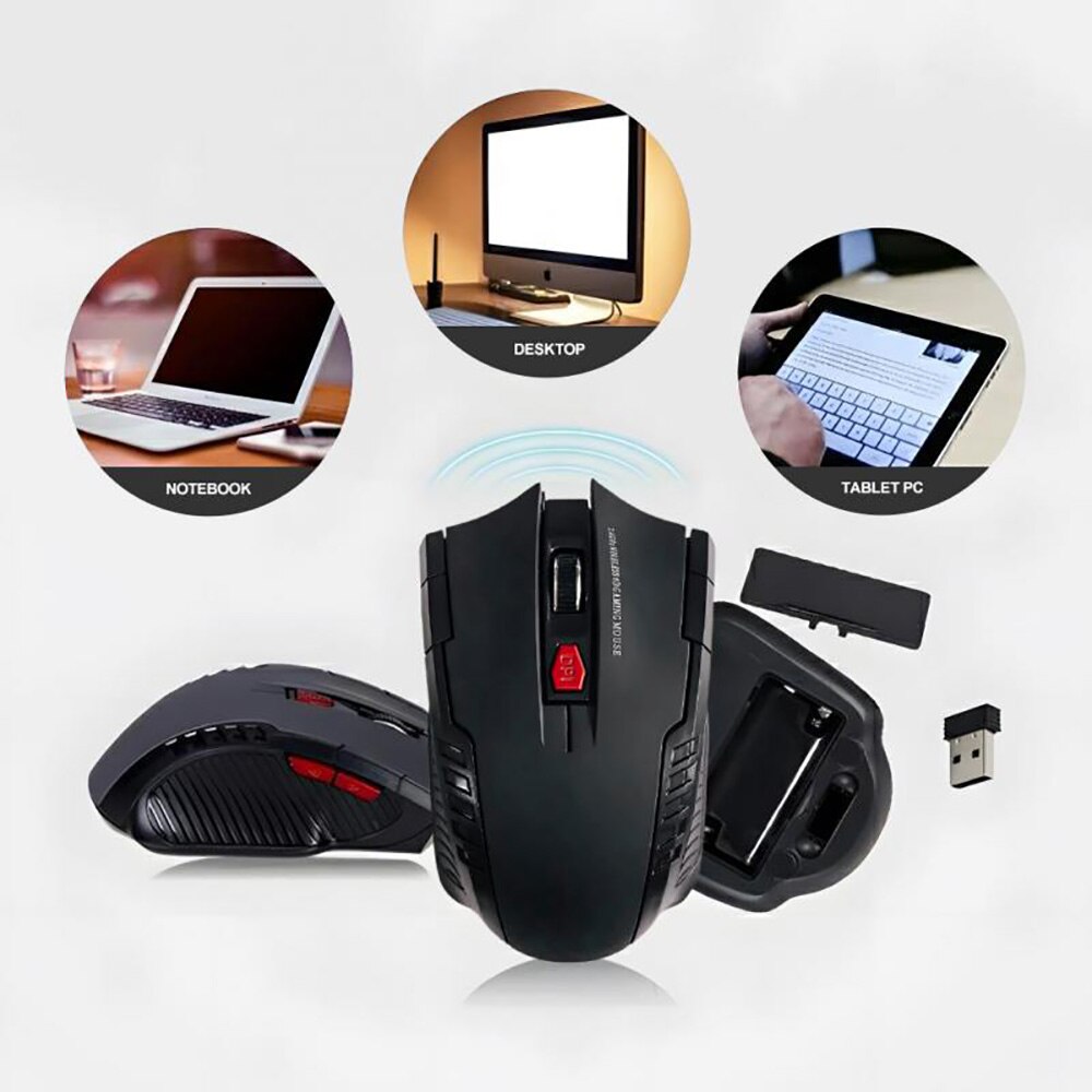 2.4G Wireless Mouse USB Receiver 6 Buttons Professional Optical